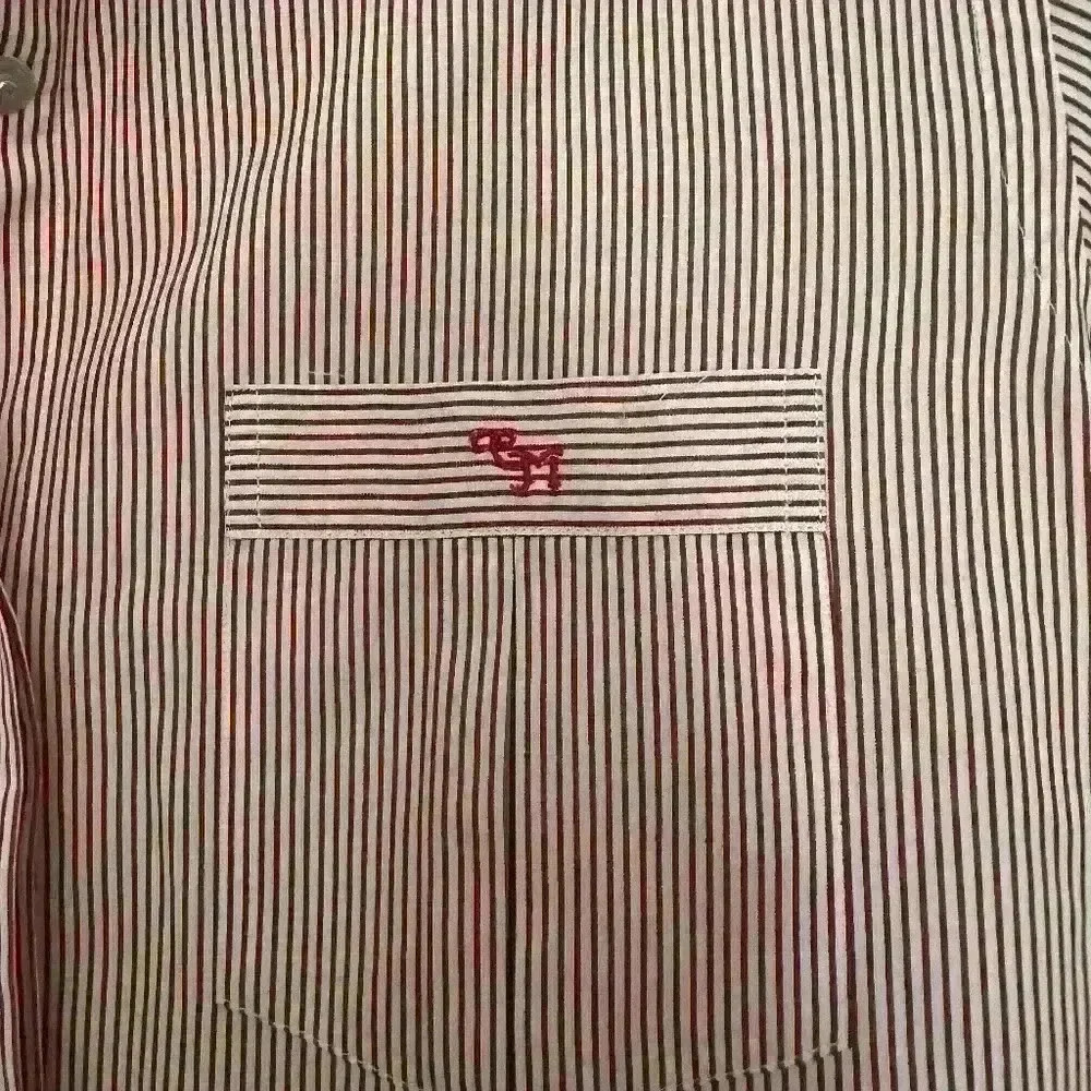 Pre-Owned Cynthia Munro Pink Pinstripe Hadfield Cuff Shirt -Pearlized buttons - Picture 2 of 8